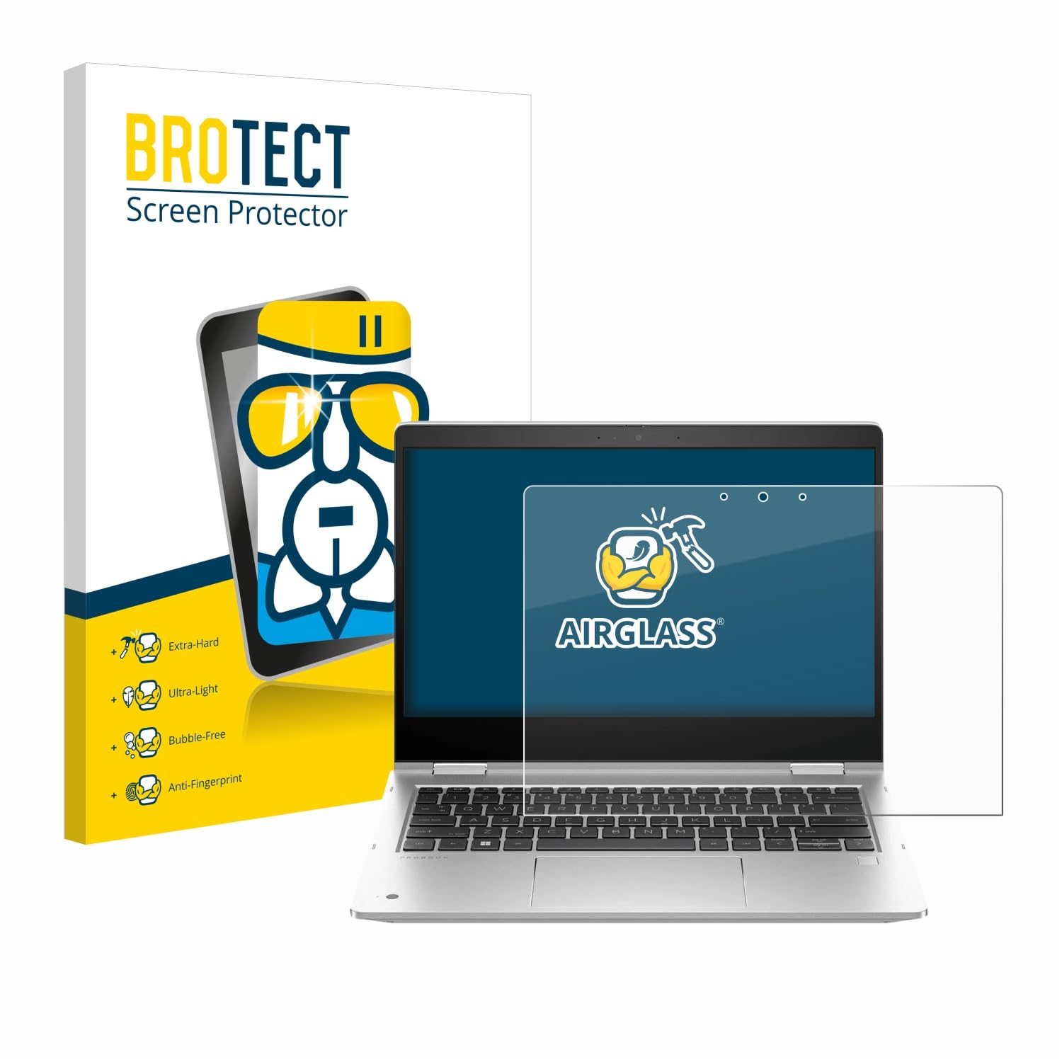 BROTECT Schutzglas für HP ProBook x360 435 G10 Schutzfolie Panzer Folie Glas[Extrem Kratzfest 9H, Anti-Fingerprint, Ultra-Transparent]