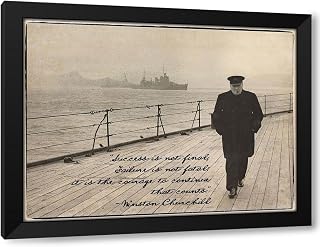 ArtDirect Churchill Success is Not Final Custom Framed Art Print Giclee Print or Canvas Options with Various Sizes and Customization by GST
