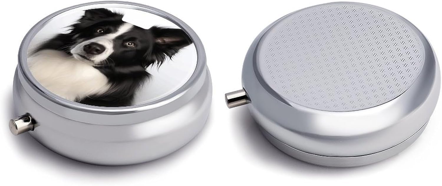Border Collie Pill Case 3 Compartment Travel Pill Box image 3