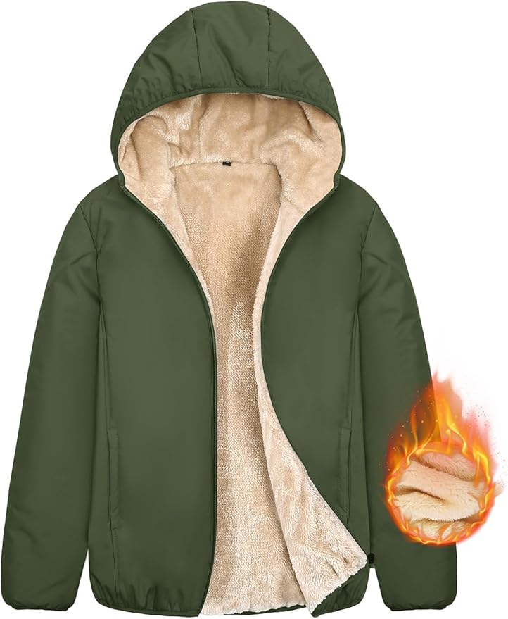 Yuson Girl Women's Hoodies Faux Suede Warm Fleece Lined Buckle Jackets