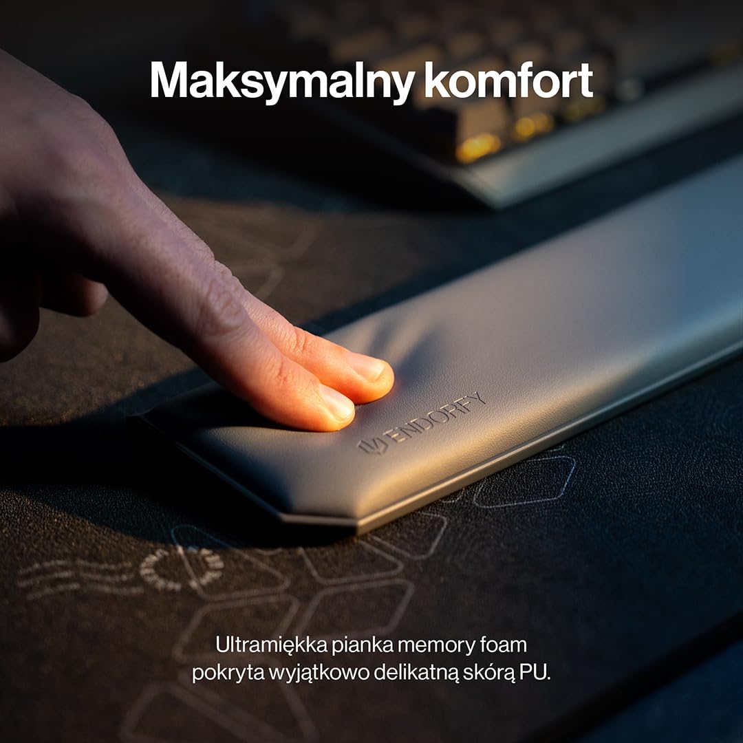 ENDORFY Thock 75% Palm Rest V2, podpórka pod nadgarstki, skóra PU, wypełnienie z pianki z pamięcią kształtu, kompatybilna z klawiaturami Thock V2 75% i wersjami bezprzewodowymi