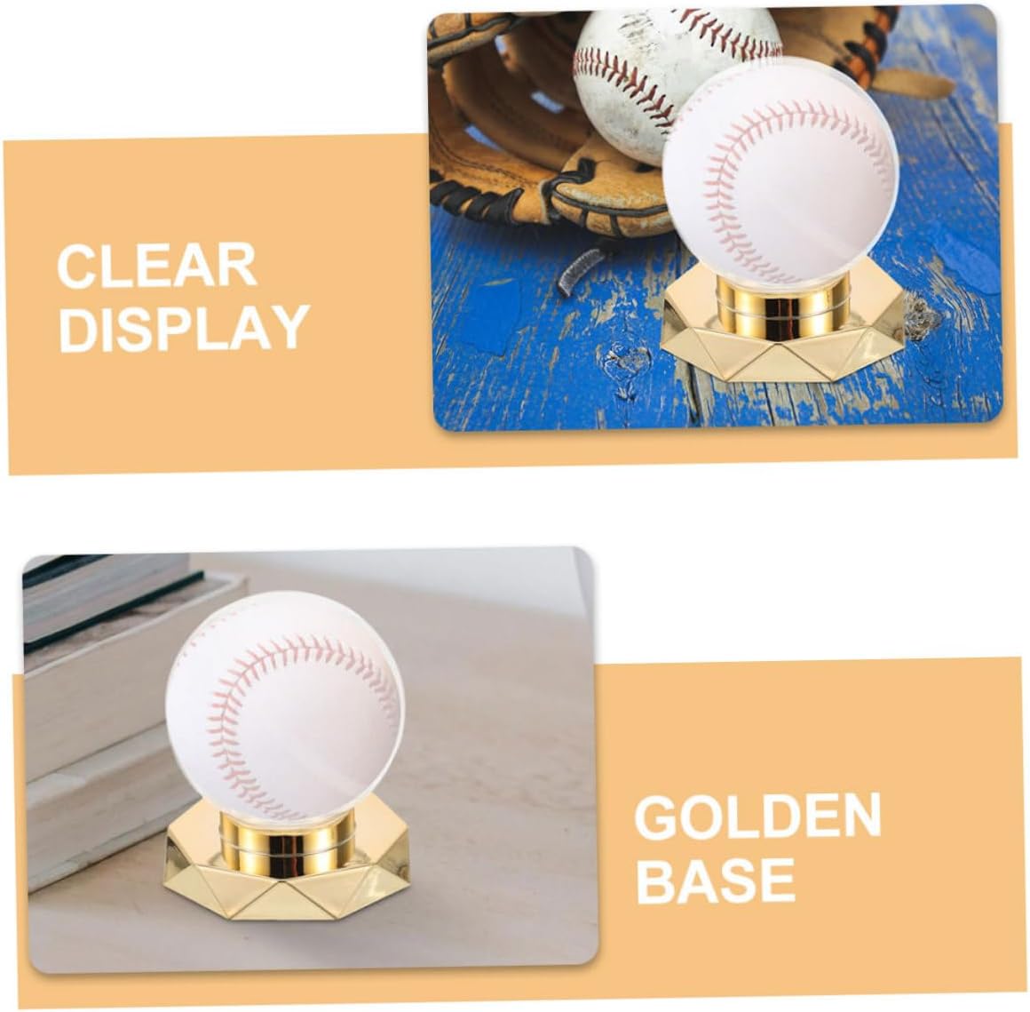 KICHOUSE Collectibles Showcase Baseball Storage Box with Plated Base Elegant Display for Your Sports Memorabilia