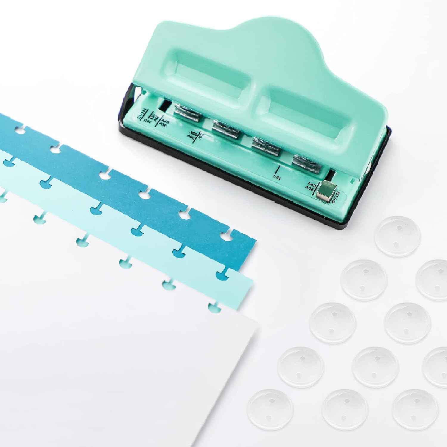 Gocreate Mint Planner Hole Punch 11 discos de encuadernación suministrados ajustable