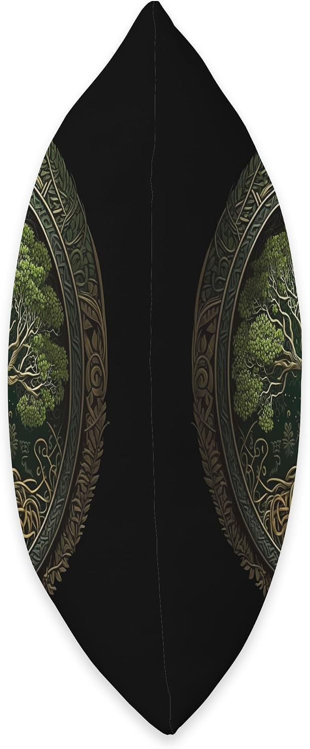 Nordic Knotwork Tree Of Life or Viking Yggdrasil on Celtic Throw Pillow