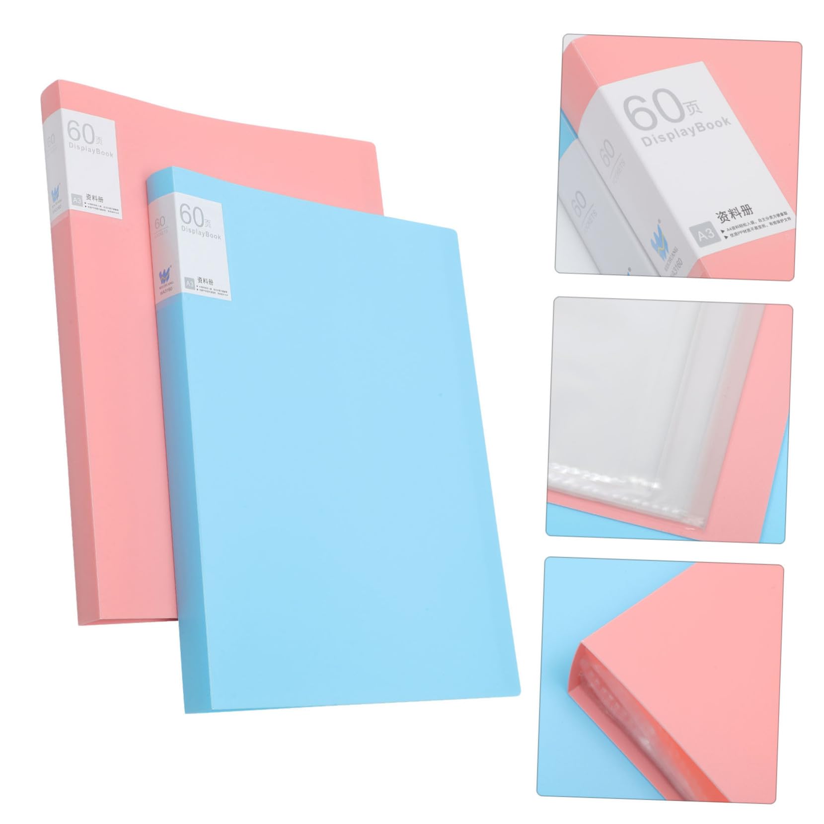 Classeur de Rangement de Papier A3 Grand Format pour Photos, Lot de 2