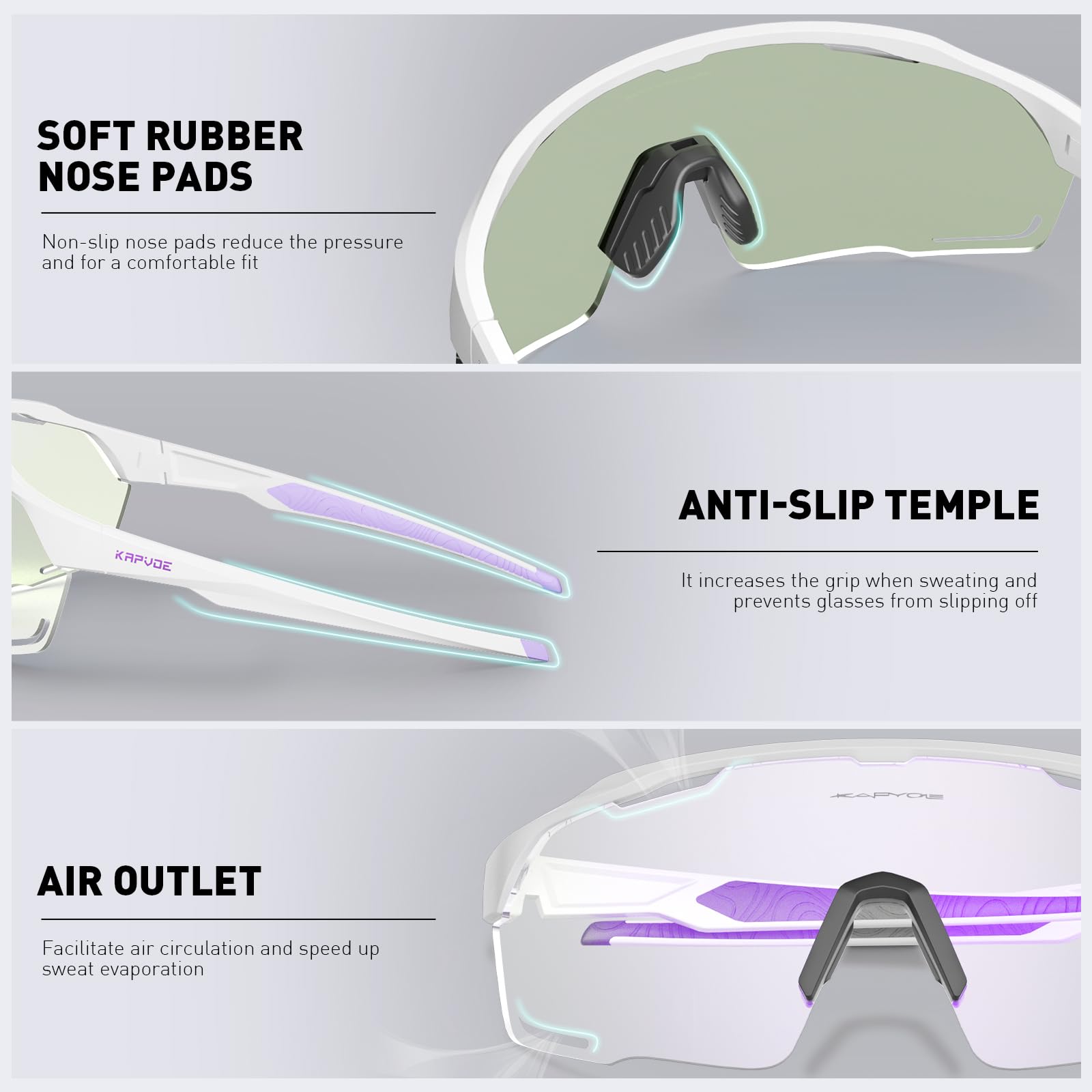 KAPVOE Gafas de Ciclismo Polarizadas Fotocromáticas Mujer Hombre MTB BTT Bicicleta Para Transparentes Deportivas K93