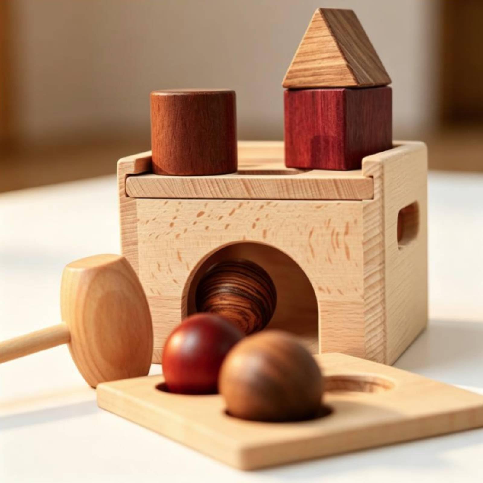 Shape Learning Board Tablero de Aprendizaje de Madera Juguete de Formas Clasificador Bloques Encajables Superficie Pulida Agradable al Tacto Refuerza