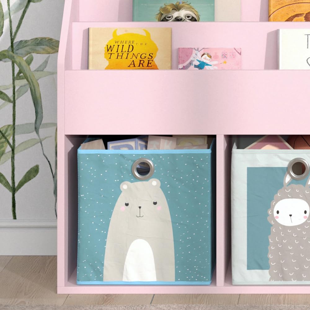 Vicco Libreria bambini Luigi, rosa, 72 x 79 cm Senza box pieghevole, combinabile per riporre libri e giocattoli