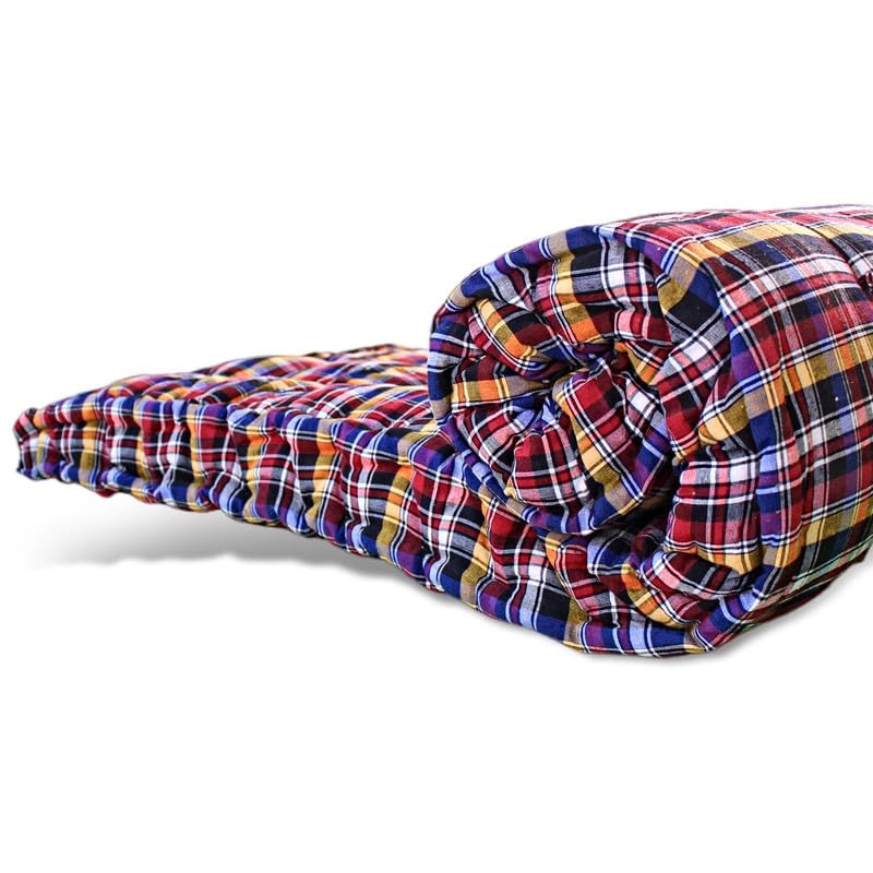 Image of Rhythm Cotton /Rui Filled Box Type Soft Portable Mattress /Gadda, Multicolor Soft Fabric Ideal for Comfortable Sleep, (Single Bed 3x6 ft or 72x36 inches) 5 inch Height /6KG