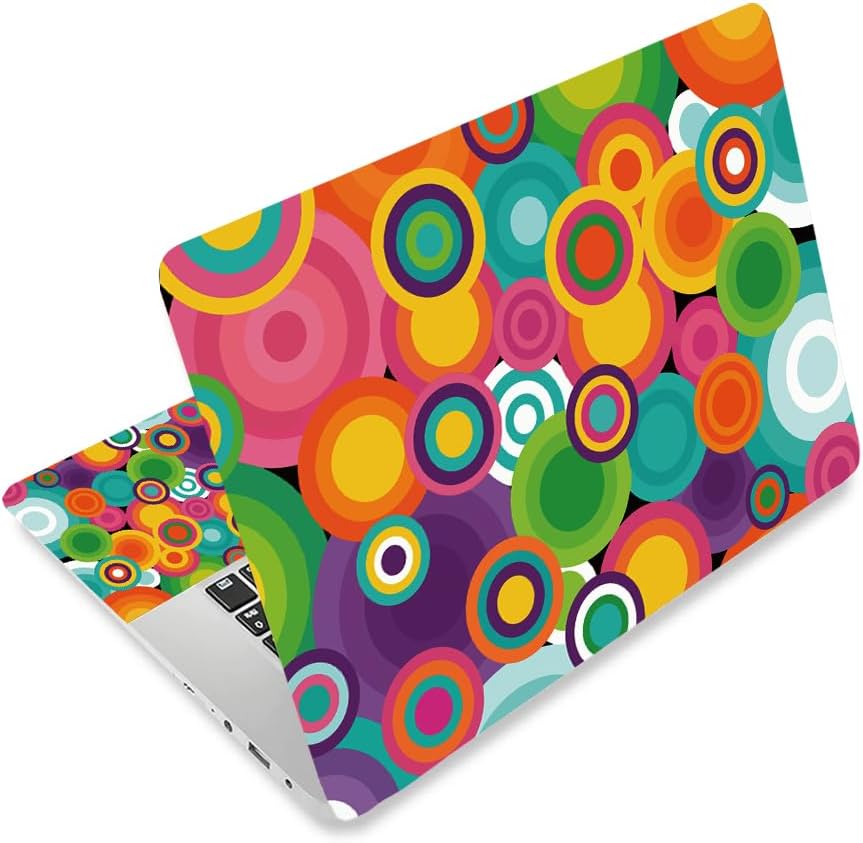 3Pcs Laptop Skin Sticker Decal Polka Dot PVC Sticker for Laptop Fits for 12.1 13 13.3 13.6 14 15 15.3 16 Inch Notebook Waterfroof Psychedelic Circle Art Cover for Computer