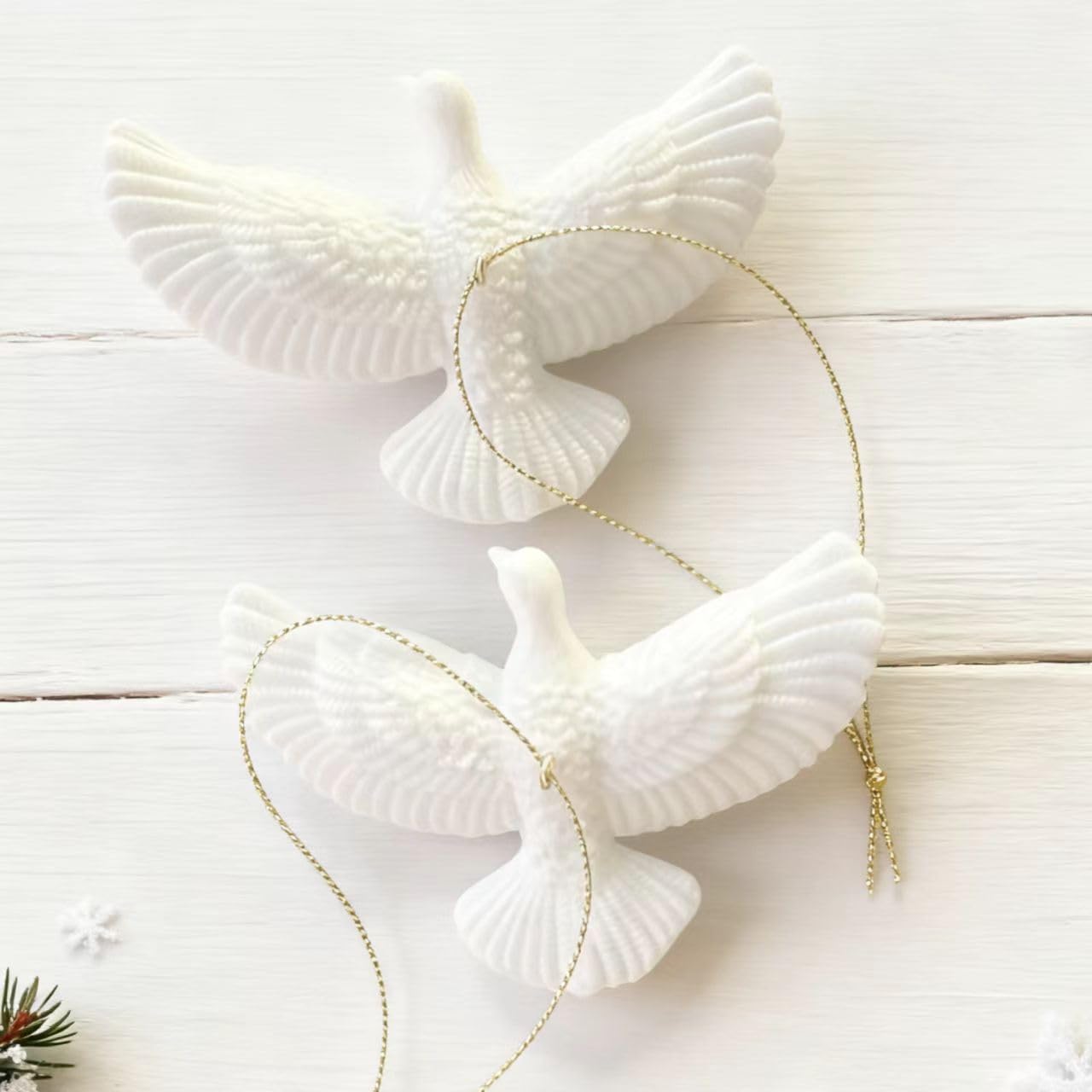 2PCS Friendship Turtle Doves Christmas Ornament - Xmas Tree Hanging Decor & Home Decoration, for Friends