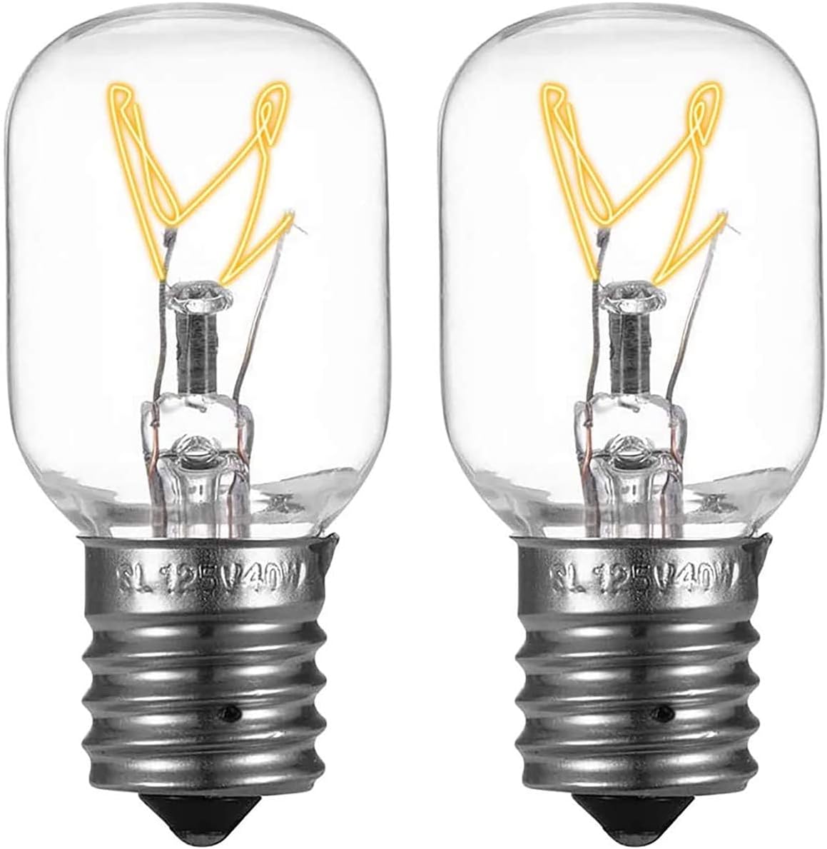 Light Bulb for Whirlpool Microwave - Light Bulb Fits for Whirlpool Maytag GE Amana Over The Range Hood Microwave, Dimmable with 125V 40W E17 Base, Kitchen Night Light, Repalce 8206232A (2)