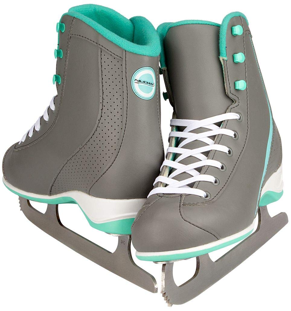 Nijdam Damen Kunstlauf Schlittschuhe Softboot grau-mintgrün Gr.41
