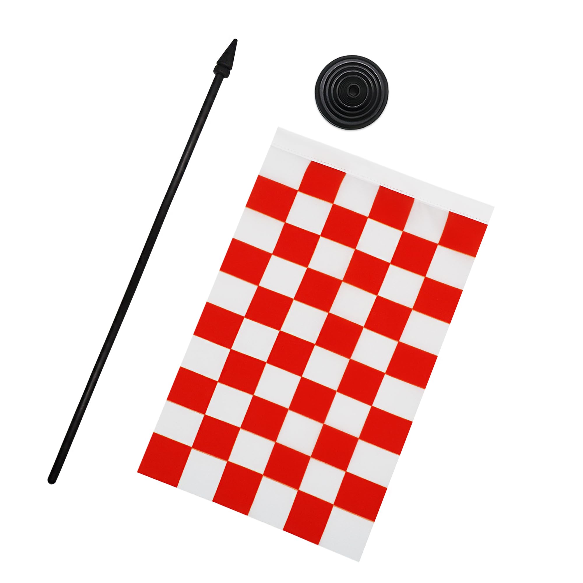 Drapeau De Table Monarchie Française 21x14 Cm - Petit Drapeau Royaliste Sur Socle, 100% Polyester Qualité Premium