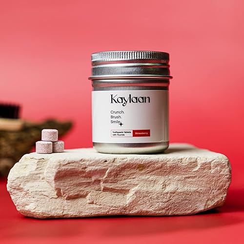 Tabletas de pasta de dientes con flúor, sabor a fresa, 90 unidades, pasta de dientes de viaje ecológica, tabletas de pasta de dientes masticables