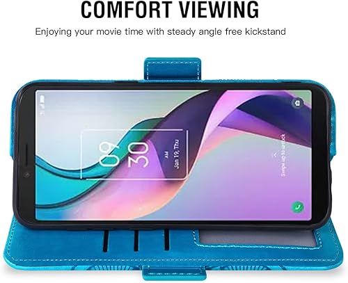 Miniatura 3 de Asuwish Funda de teléfono para Metro TCL Ion XIon V40Z, con protector de pantalla de vidrio templado y soporte de tarjeta de crédito con tapa de