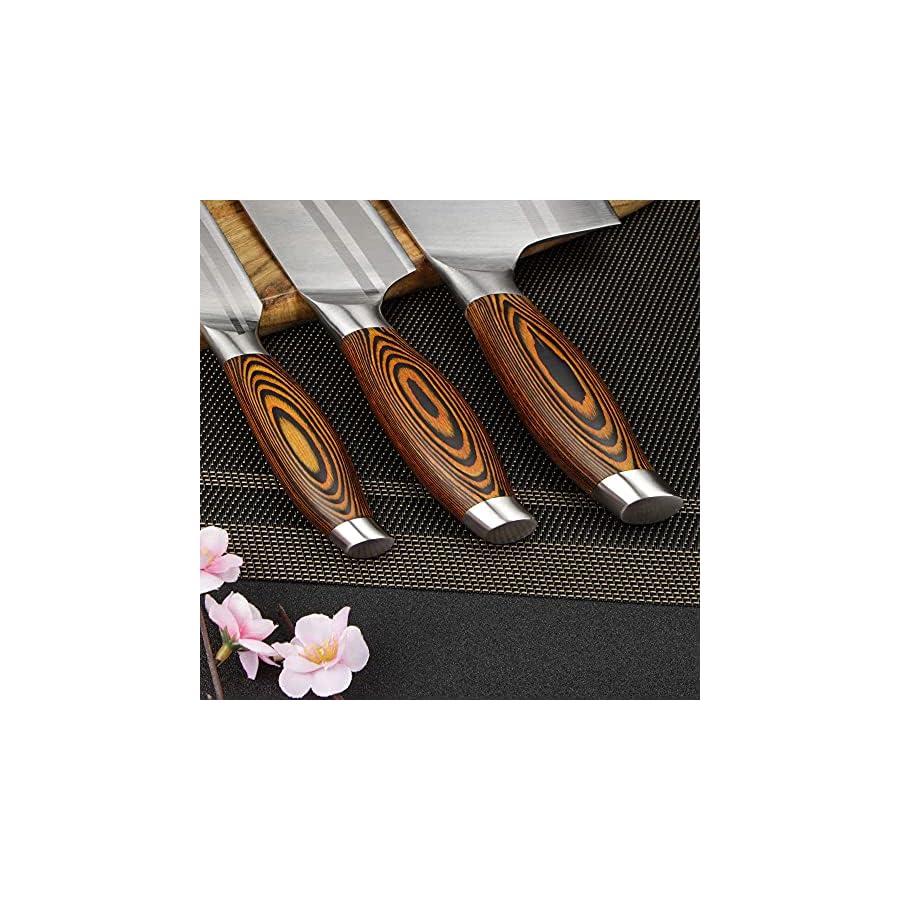 MSY-BIGSUNNY-4-Pieces-Kitchen-Knife-Set-7-Chopper-7-Santoku-Knife-5-Utility-and-Kitchen-Shears-for-Easy-Fast-Cutting-Slicing-Multipurpose-German-Steel-X50CrMoV15 MSY BIGSUNNY 4 Pieces Kitchen Knife Set 7" Chopper 7" Santoku Knife 5" Utility and Kitchen Shears for Easy Fast Cutting & Slicing Multipurpose, German Steel - X50CrMoV15