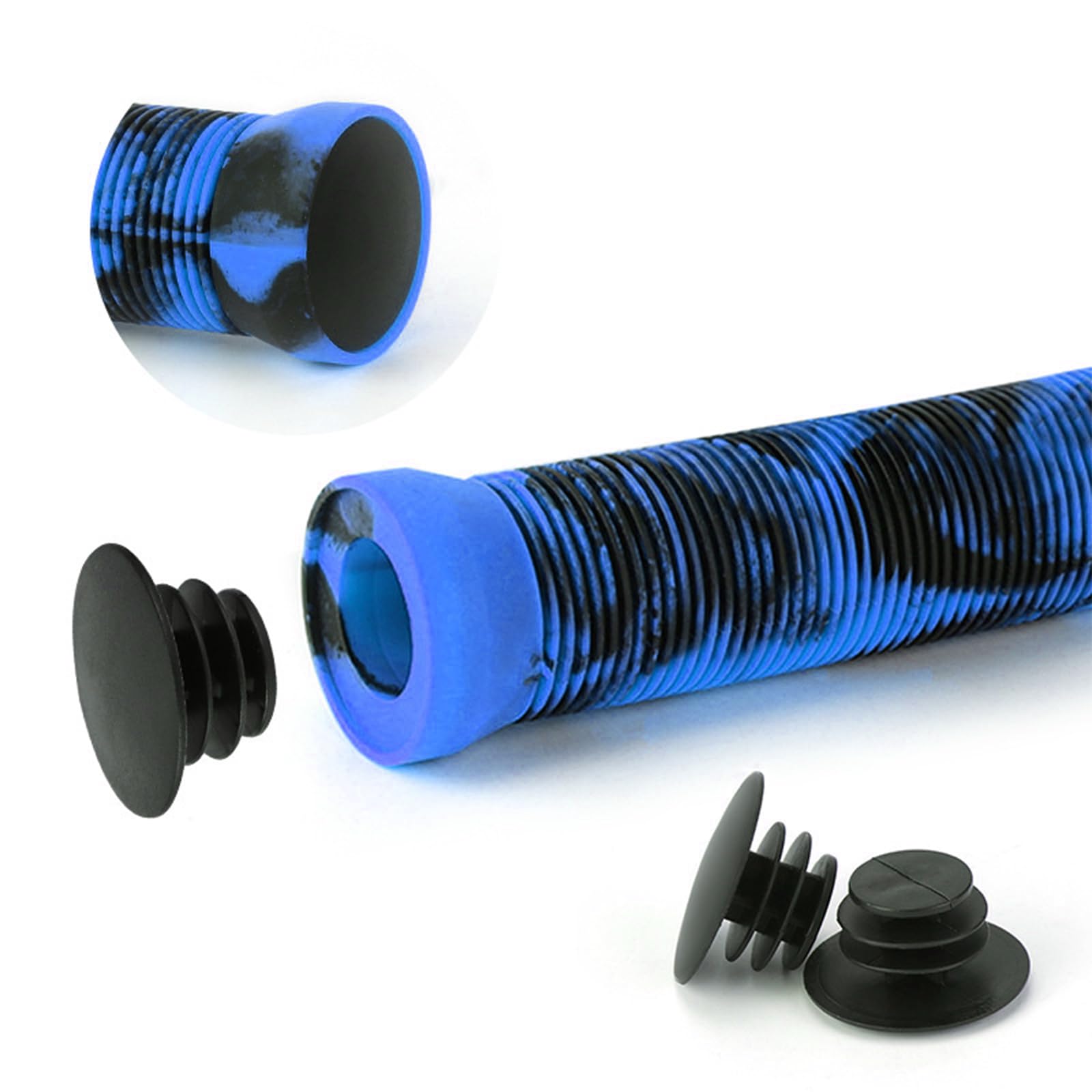 Poignées De Guidon VTT Ergonomiques En TPE 16,5 Cm – Antidérapantes, Pour Scooter, BMX, Trotinette – Diamètre 22 Mm