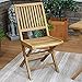 Sunnydaze Nantasket Solid Teak Outdoor Folding Dining Chairs - Light Wood Stain Finish - 2 Chairs