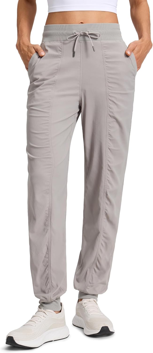 CRZ YOGA Lightweight Workout Joggers for Women 26"/28.5"/30.5" - Outdoor Running Casual Pants with Pockets