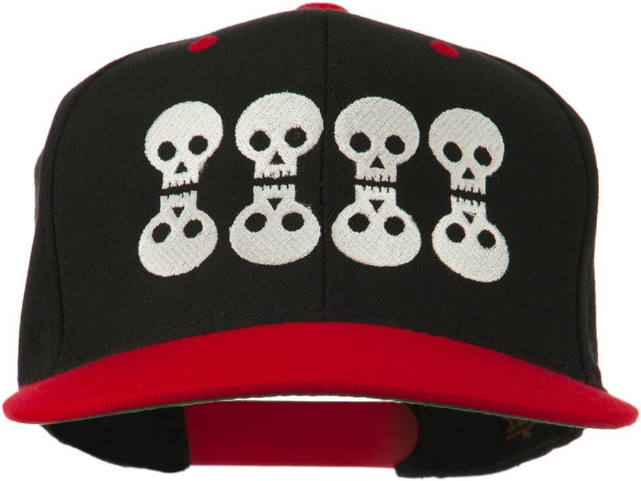 e4Hats.com Halloween 8 Skulls Embroidered Snapback Cap