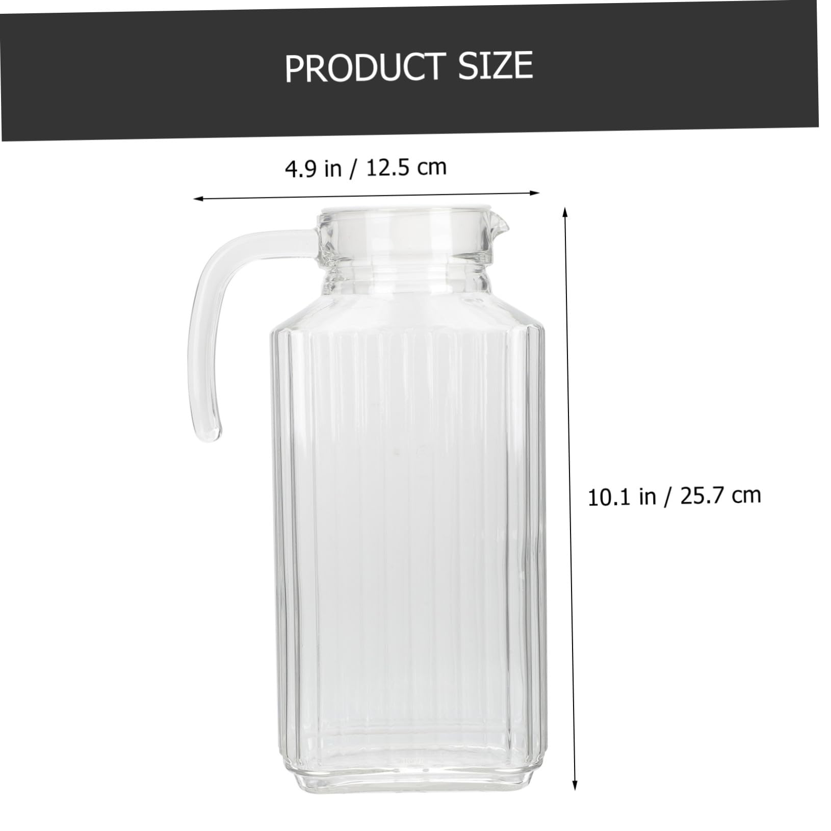 TOYANDONA Jarra de Agua de Vidrio Contenedor para Bebidas Frías y Jugos Diseño Elegante y Transparente para Hogar Oficina y Fiestas Material Seguro y Duradero
