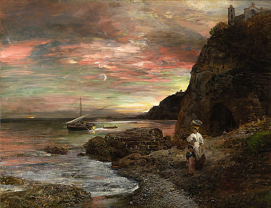 Peinture décorative toile Abendsonne Am Posillipo 60x90cm art