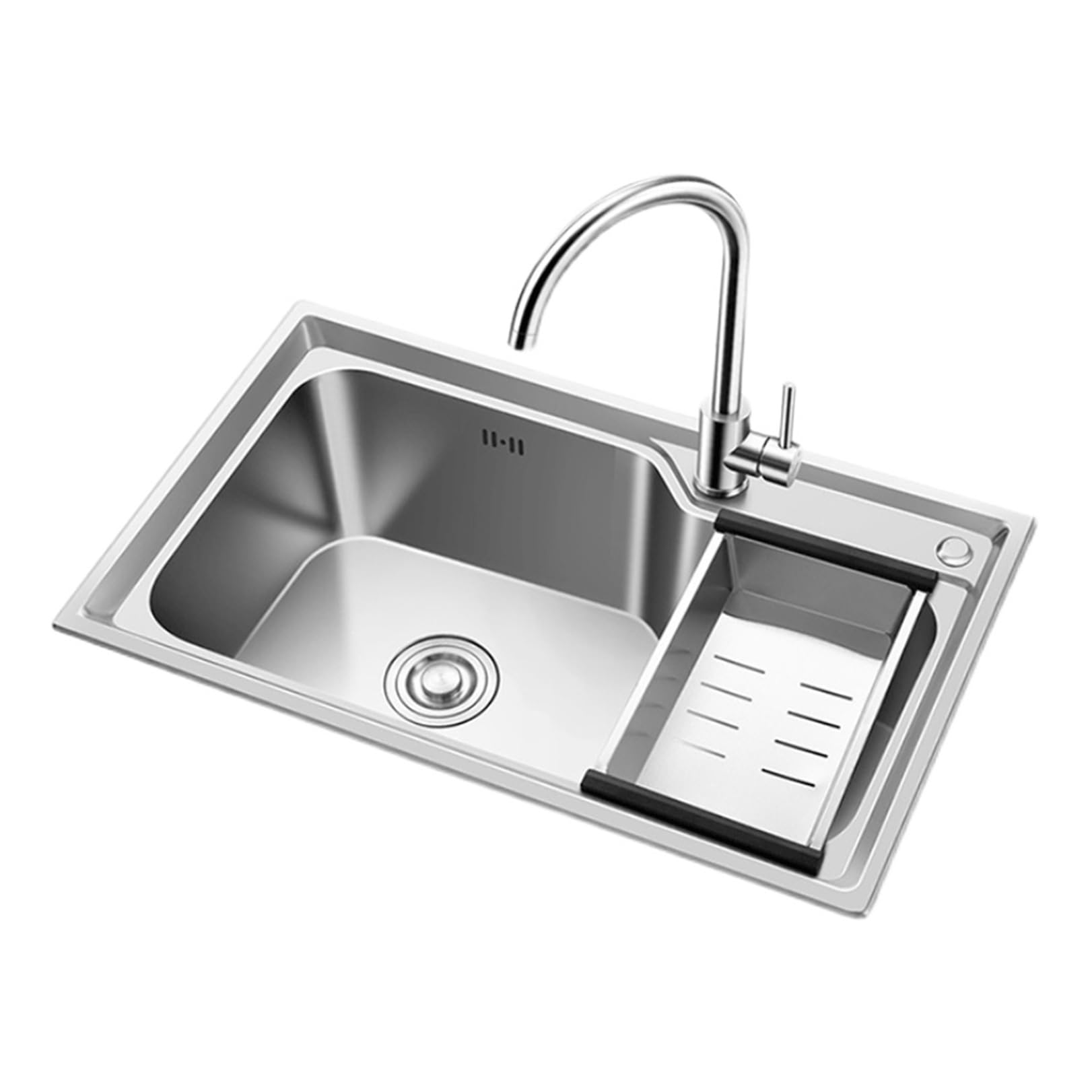 Zlthraustic One Color Stainless Steel Sink Kitchen Sinks 1 Basin, Practical Built-In Sink