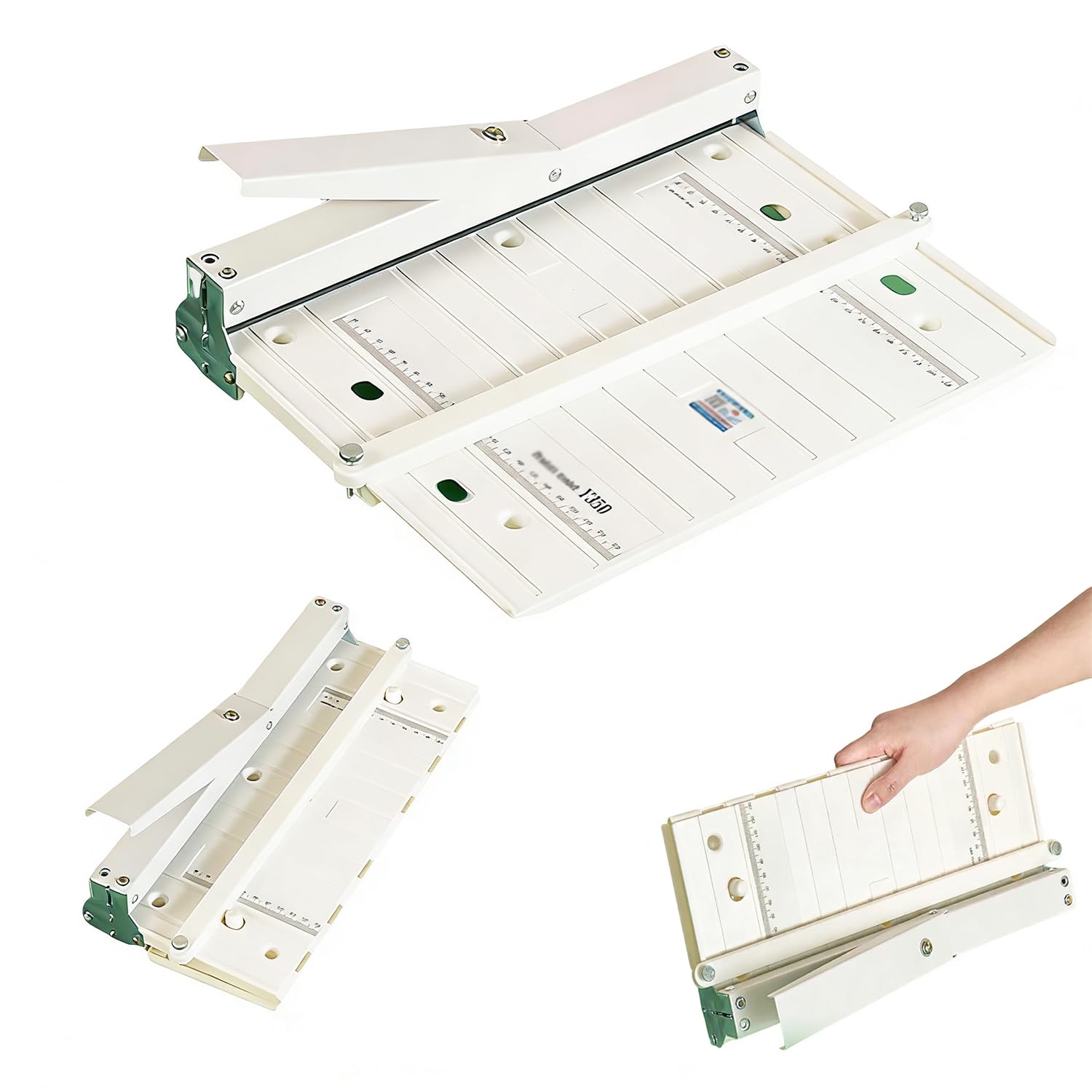 Maszyna do zagniatania papieru, składane narzędzie do bigowania papieru A4/A3 z podwójną linijką, długość wcięcia 330 mm, głębokość wcięcia 0,8 mm, materiał ABS zapobiegający starzeniu się
