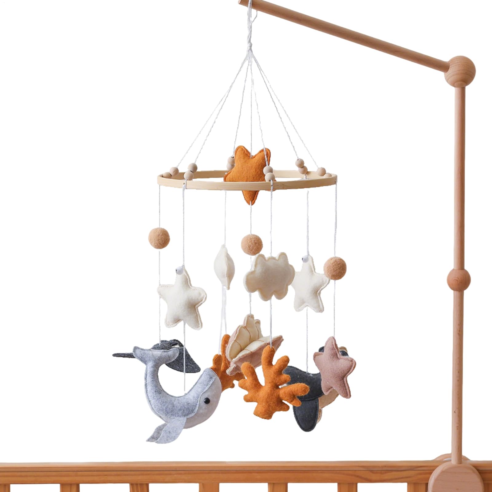 Mobili Per Mobile in Feltro per Bambini | Giocattolo Appendibile Carillon in Feltro con Animali Marini Stile Cartoon Decorazione per Camera Culla Cameretta dei