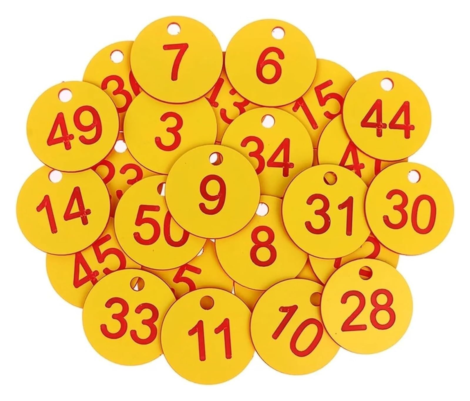 Plastikowe zawieszki z numerami, Okrągłe grawerowane przywieszki z numerami sekwencyjnymi ABS. Opakowanie 100 sztuk wielokolorowych o średnicy 3,5 centymetra(Green)