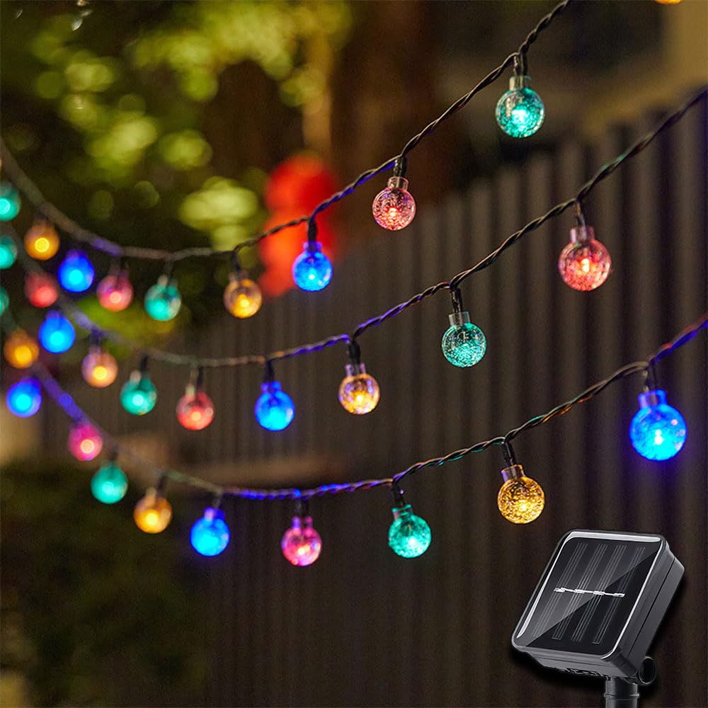 Catena Luminosa Esterno Solare, Bolle Catena Luminosa Solare con LED, IP65 Impermeabile Catena Luci Solari Esterno, Adatta per Festival Feste Terrazze (Colorato,22m, 200 lampadineφ2,4 cm)