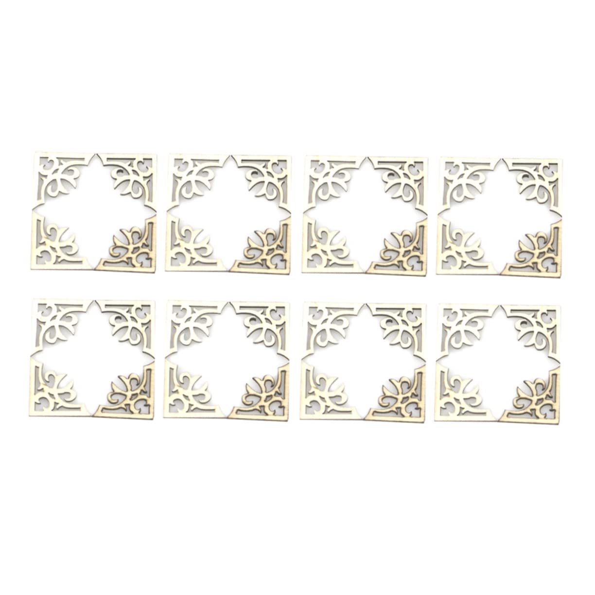 JEWEDECO 100pcs Wooden Slices Scrapbook Stickers for DIY Decor Corner Embellishments Brown Scrapbook Kit