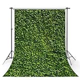 MEHOFOTO 5x7ft Green Leaves Wall All Greenery Background Natural Green Lawn Grass Party Decorations...