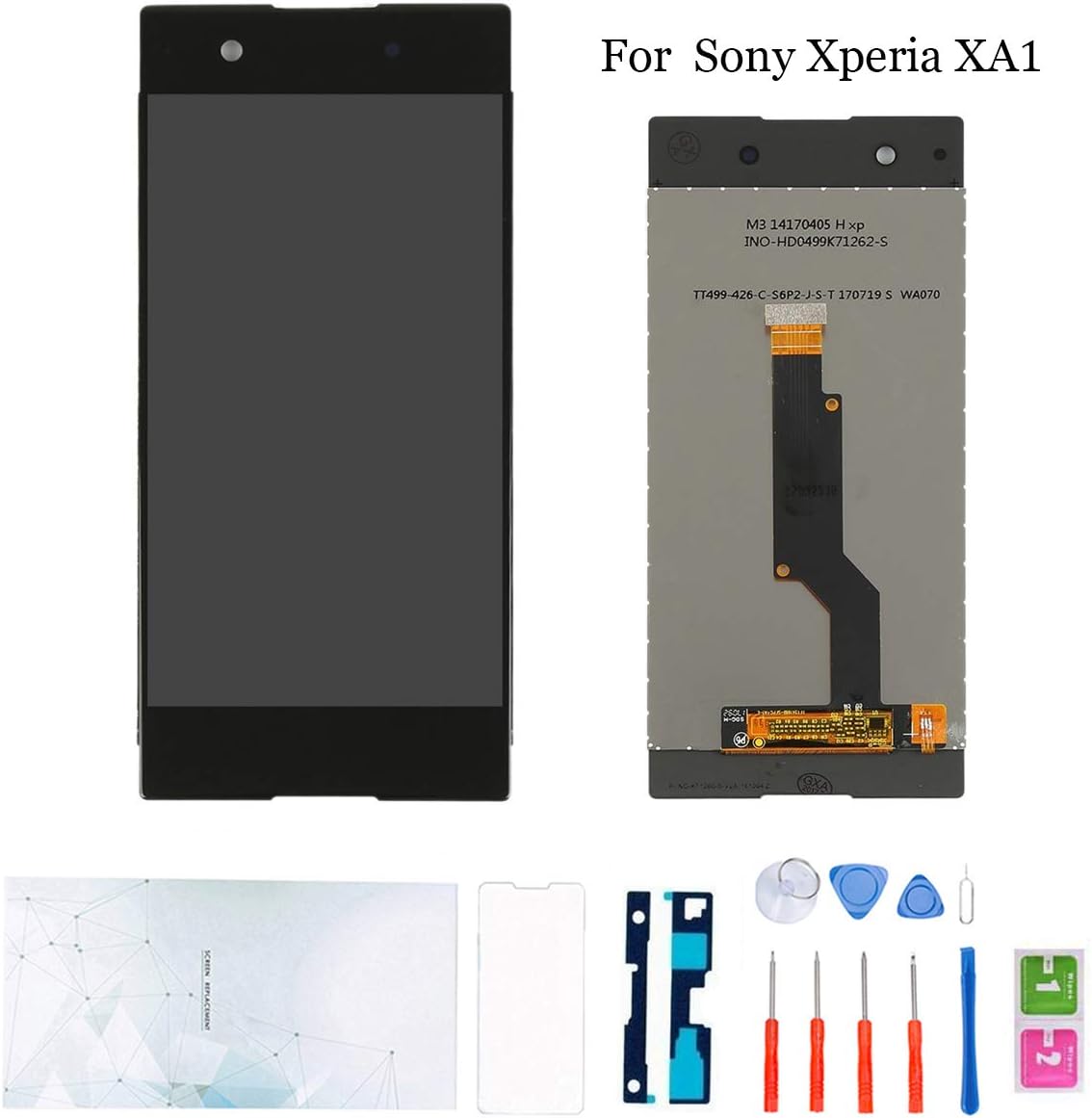 Kosuroum Screen Replacement for Sony Xperia XA1 G3121 G3112 G3125 G3116 G3123 LCD Glass Display Touch Digitizer Assembly Tools (Black)