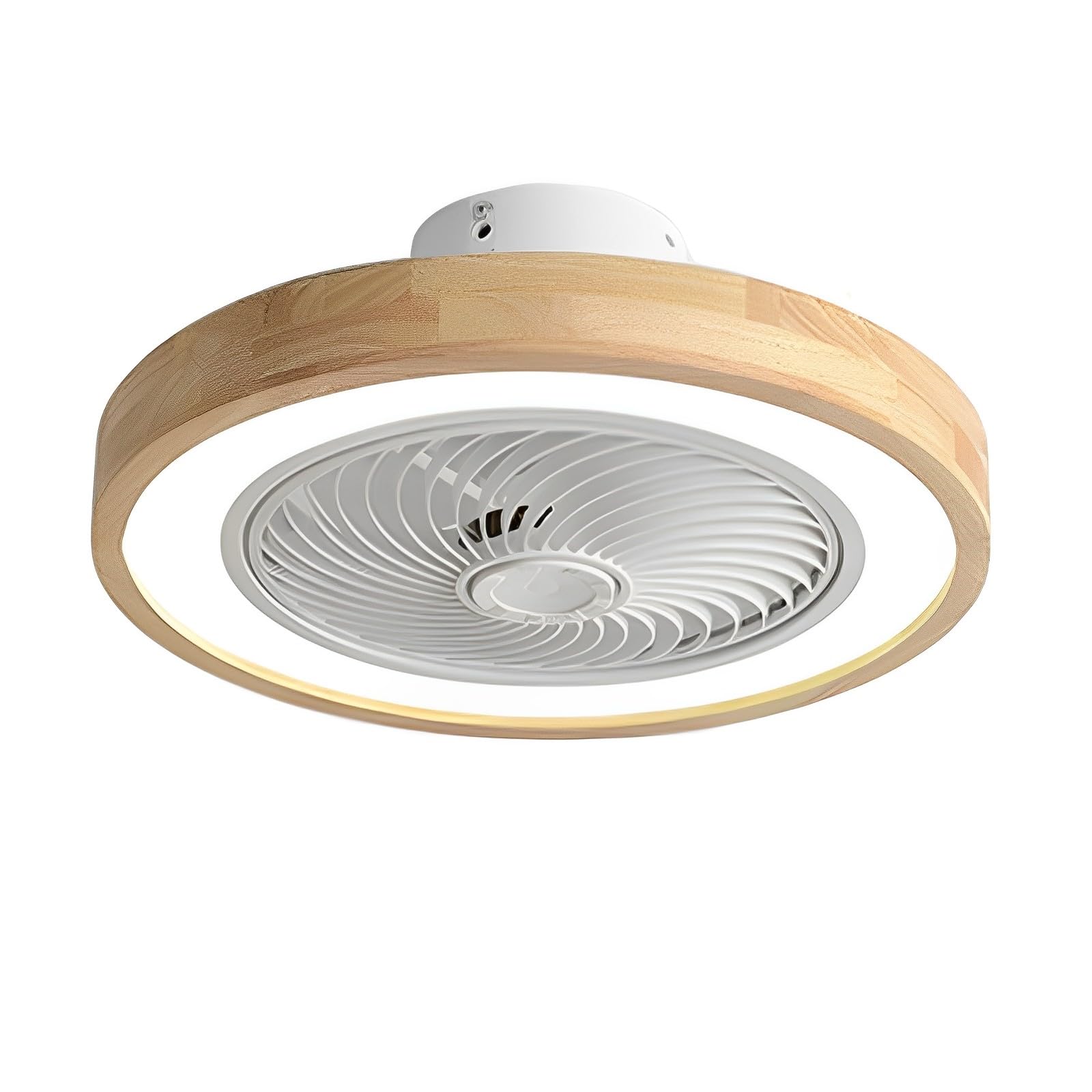 Ventilateur de plafond au design bois moderne, éclairage LED haut de gamme