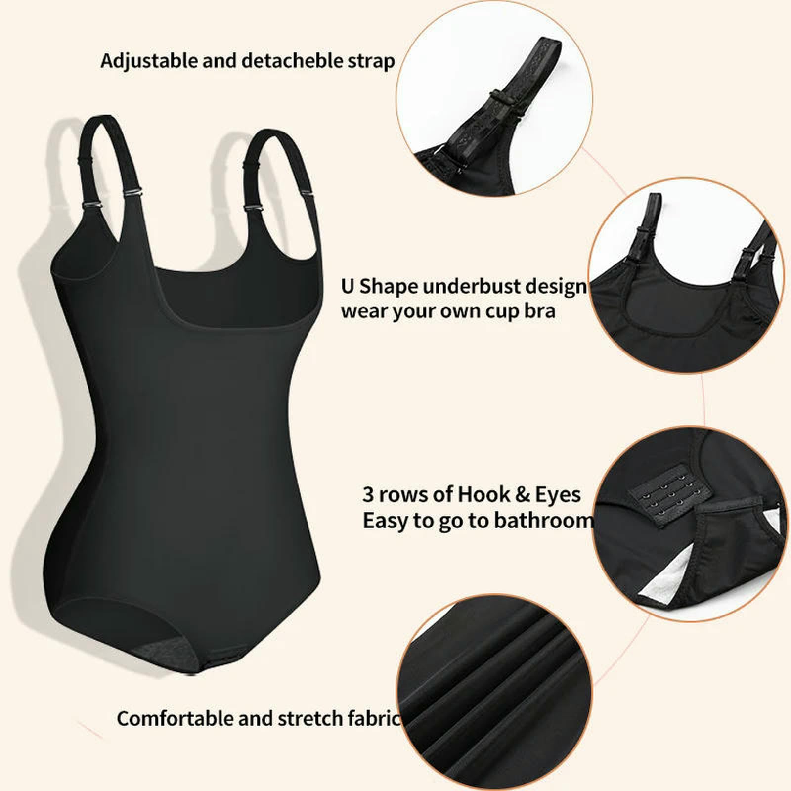 Shapewear Damen Body Figurformende Bodywäsche Miederbody Stark Formend Shaping Bodysuit
