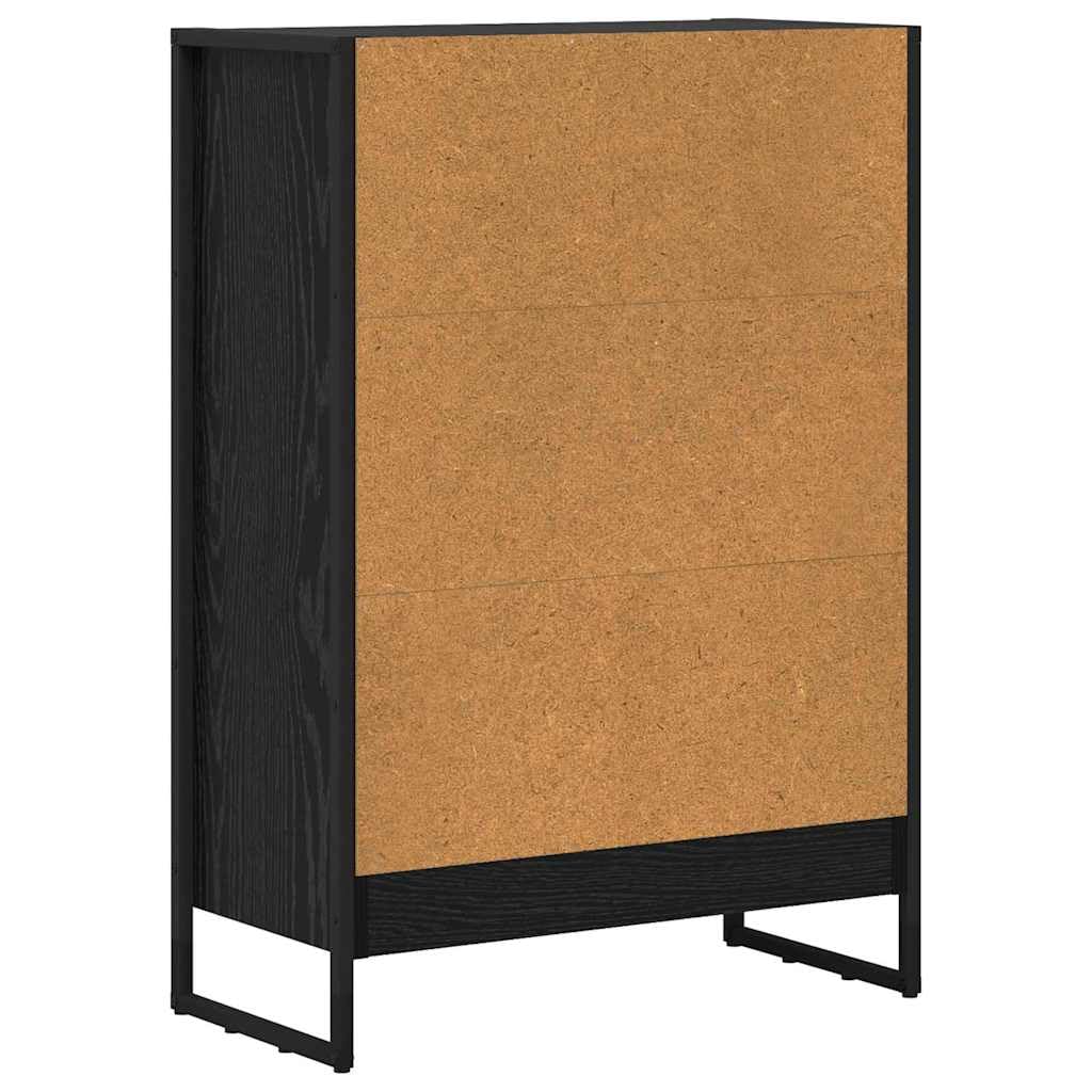 Regał na książki o wyglądzie czarnego dębu, 80 x 30 x 155 cm, materiał drewnopochodny, przemysłowy regał stojący z 3 półkami, do salonu, biura, sypialni