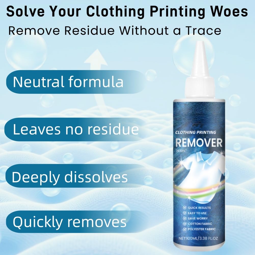 Liquido Rimozione Inchiostro DTF,Rimozione Vinile a Trasferimento Termico per Tessuti,Liquido Rimozione Inchiostro,Rimozione Rapida Dell'adesivo,pour Enlever Impressions Textiles,100ml