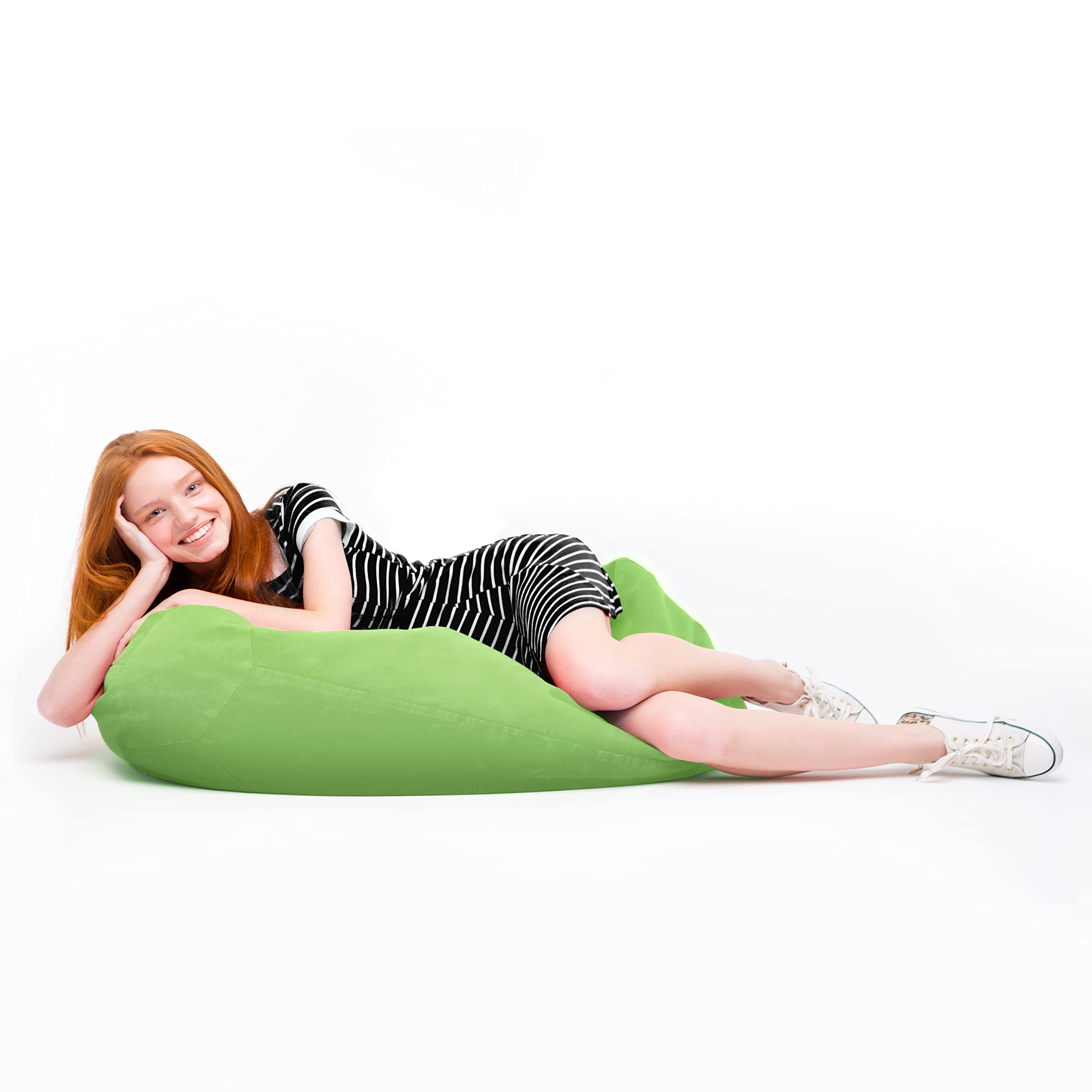 Aiire Puff Infantil XXL con Relleno Incluido - Sillon Infantiles para Decoracion Habitacion Niña - Silla, Sofa o Puf Gamer - Sillon Gamer Gigante Verde - Originales Regalos para Niños de 6 a 12 Años