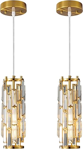 Miniatura 18 de LMQNINE - 3 luces para iluminación colgante de cromo, lámpara colgante moderna, mini candelabros de cristal, lámpara colgante ajustable para cocina