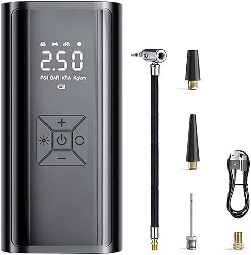 Compresor de aire portátil para neumáticos de automóvil, bomba de aire rápida, inflador de neumáticos, pantalla digital de presión precisa con carga