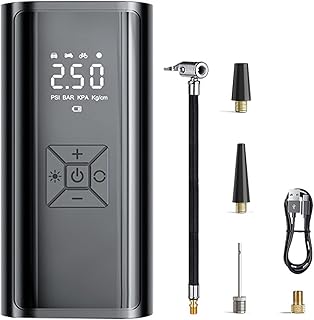 mewmewcat Compressor De Ar Portátil,Compressor de ar portátil para pneus de carro, bomba de ar rápida, inflador de pneus, pressão precisa, display digital com luz LED, função de banco de potência