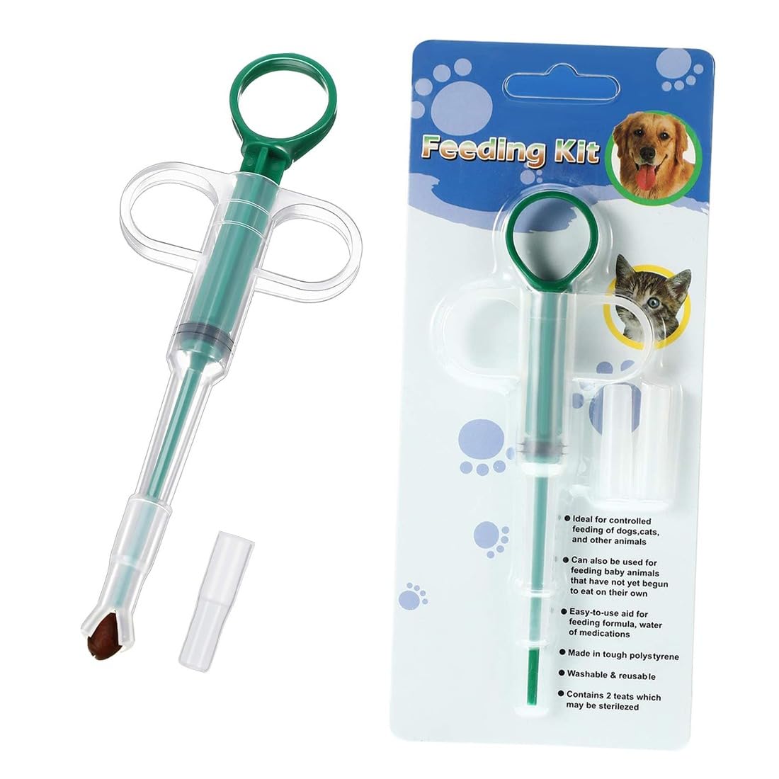PET FUN Pet Pill Dispenser & Feeding Kit - Easy Pill Shooter & Liquid Medicine Feeder for Dogs, Cats & Small Pets | Reusable, Safe, Stress-Free Oral Syringe Injector Silicone Tip Tool (Pack of 1)-picture-10