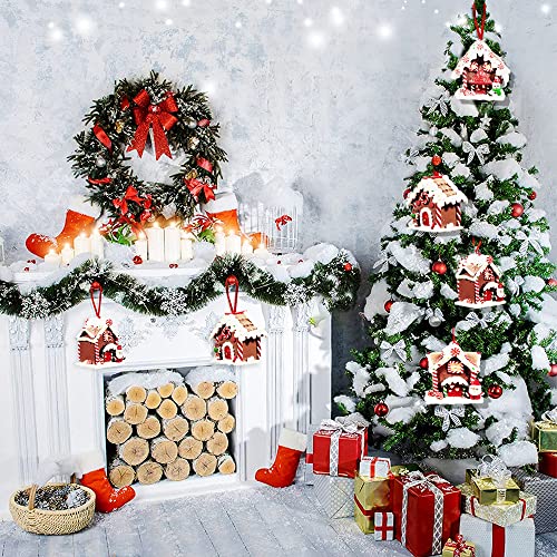 Christmas Light-Up Gingerbread House Ornaments,Set Of 3 Holiday Decorative Batter Operated Gingerbread Led Candy House Hanging Accessory #TOP6