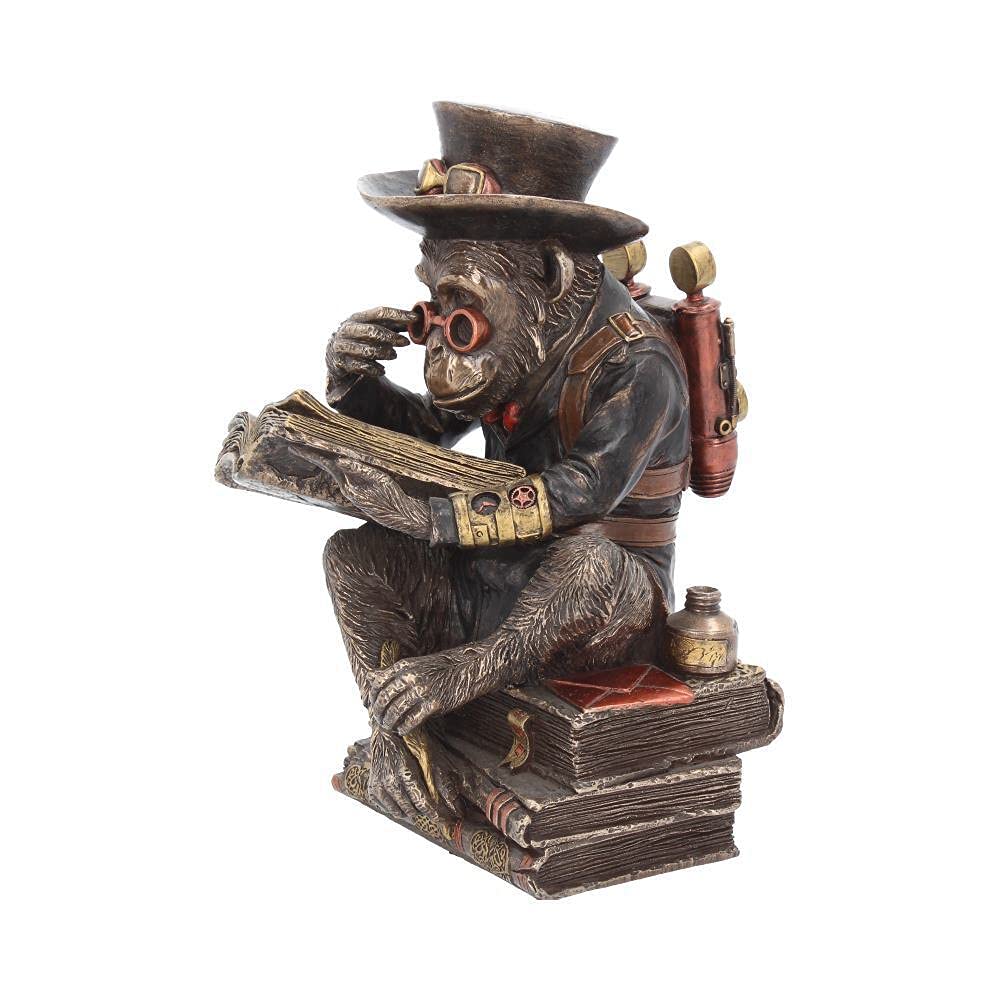 Figura De Chimpancé Académico Nemesis Now - Bronce 18cm (Tamaño 23cm Con Base)