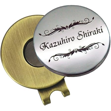 Amazon オリジナル 名入れ 刻印 オーダーメイド ゴルフマーカー アンティーククリップ エレガント フレーム デザイン Airskyweb ゴルフマーカー