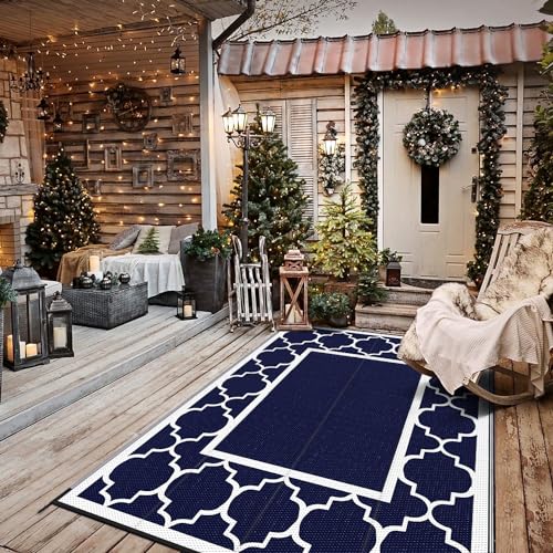 image for GENIMO Outdoor Rug 8' x 10' Patio Waterproof, Foldable Reversible Plas