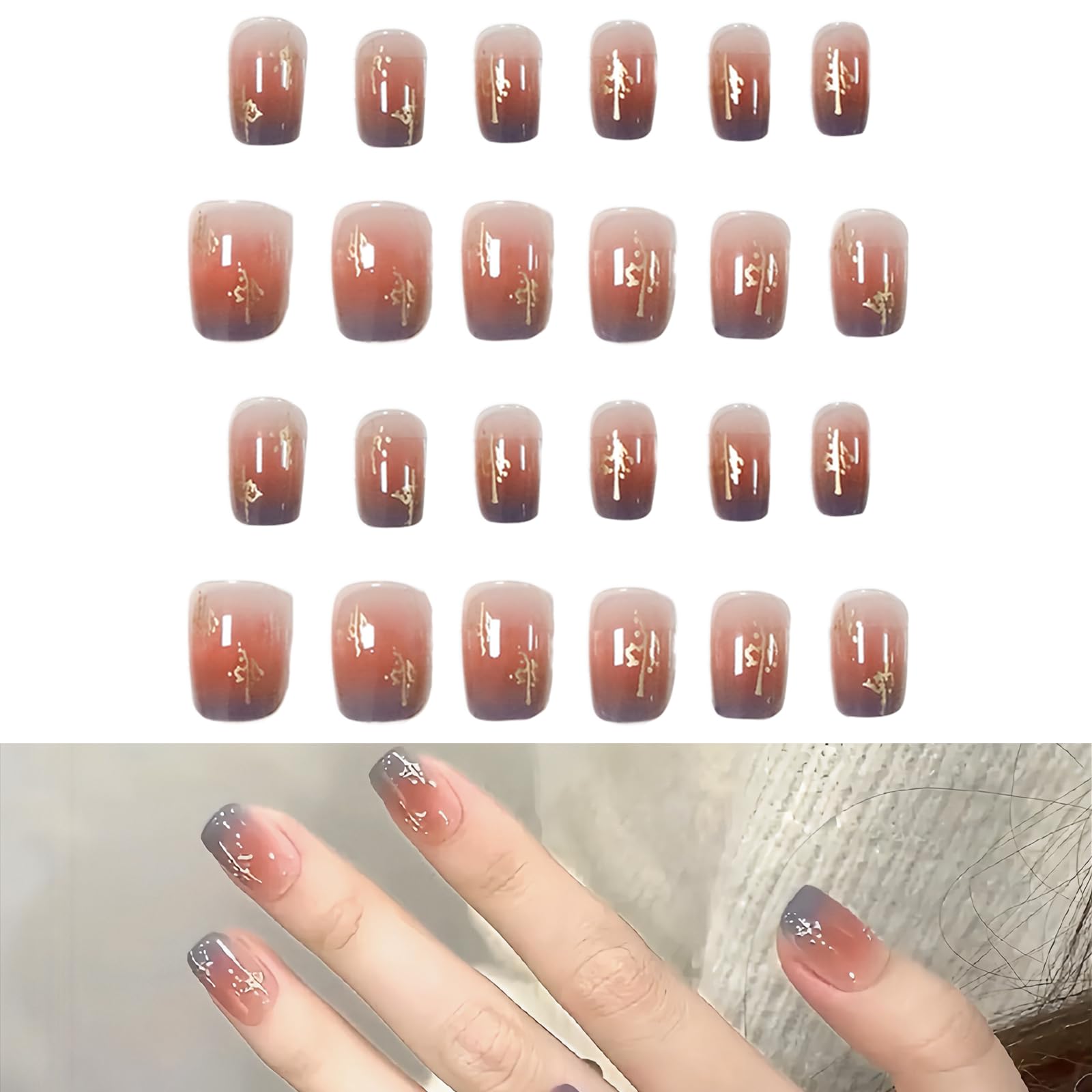 20 Stück UV Nagelfolien In Graublau Mit Farbverlauf | Selbstklebende Gel Sticker Für Maniküre | Inkl. Zubehör