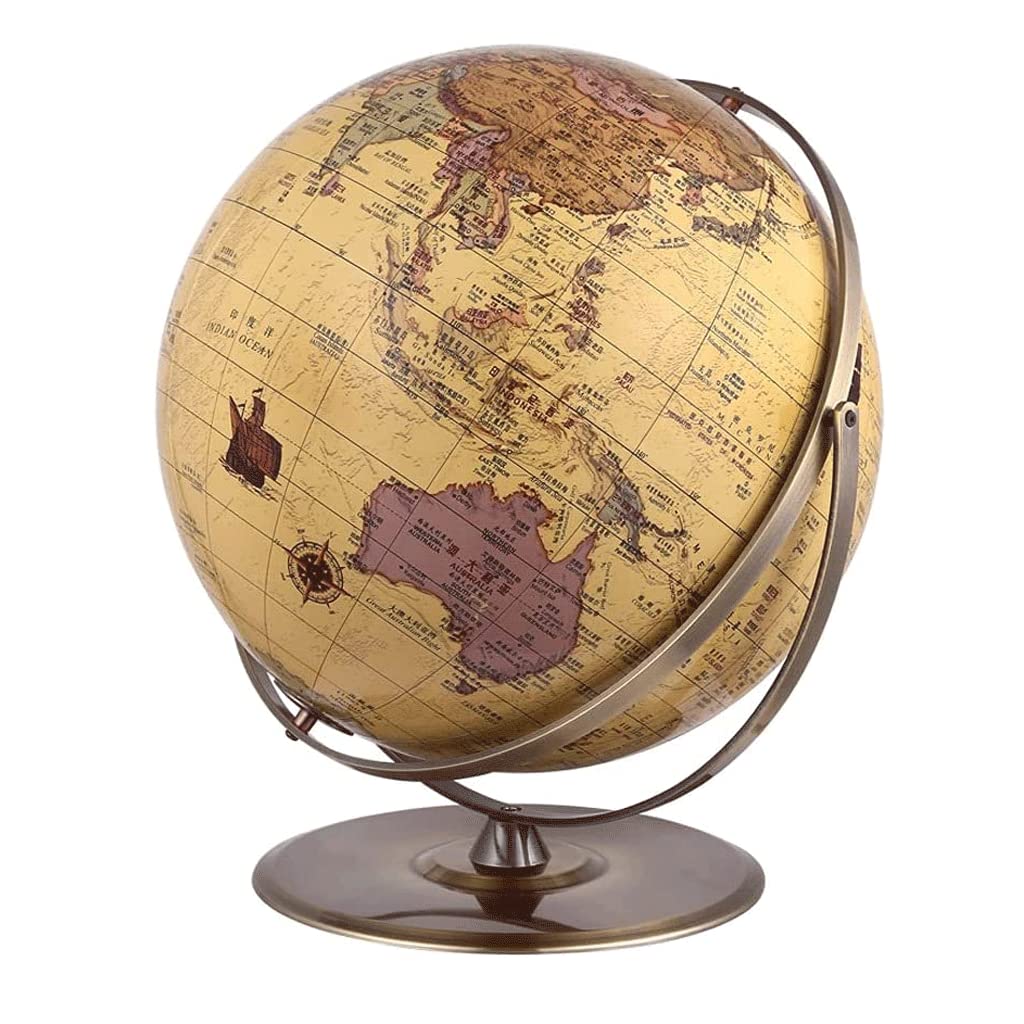 OLOTU Educativa Globo Il più Nuovo Mappamondo con Sfera in Acciaio Inossidabile E Globo di Base 16,5 "/ 42 Cm Grande Mappamondo Educativo per Bambini Girevole Mappamondo